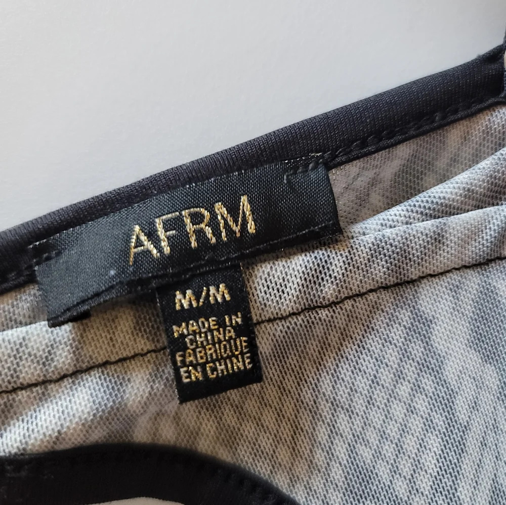 AFRM Black and Snakeskin print‎ Bodysuit, Size Medium - Picture 6 of 6
